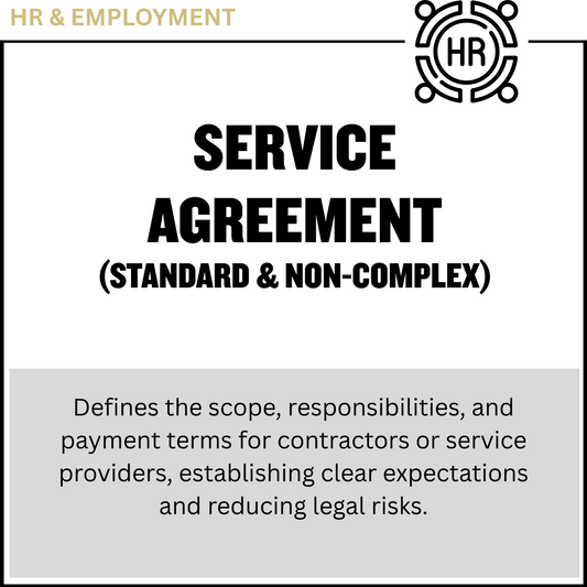Service Agreement (Standard and Non-Complex)