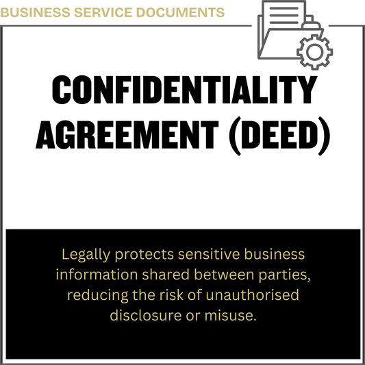 Confidentiality Agreement (Deed)