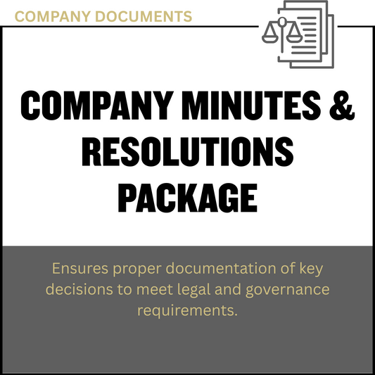 Company Minutes & Resolutions Package (Billed Monthly for 12 Months)